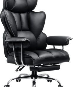 GTPLAYER Chaise Gaming, Fauteuil Gaming Ergonomique, Siège de Bureau Réglable, Hauteur d’assise Réglable, avec Repose-Pieds Télescopique, Chaise Pivotante, Noir