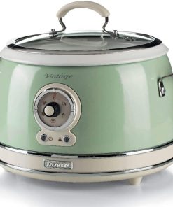 Ariete 2904, Cuiseur à Riz, Cuiseur à Riz Mijoteuse, Cuisson à la Vapeur, Ligne Vintage, 3,5 L, Revêtement Céramique Anti-Adhésif, 650 W, Vert