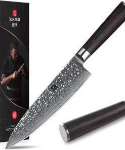 XINZUO Couteau de Chef 20.1cm Acier Damas, Couteaux de Cuisine Tranchants Forgé Couteau Gyuto Couteau à Trancher avec Poignée en Bois de Pakka Ergonomique- He Série