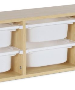 sweeek - Meuble de Rangement pour Enfant. Naturel. 6 bacs en Plastique