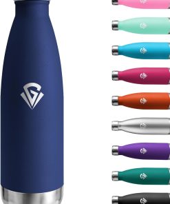 Gourde Isotherme 500ml, Bouteille Isotherme sans BPA, Gourde Inox Réutilisable, Étanche, Double Paroi, Gourde Métal pour Bureau, École, Sport, Yoga, Randonnée, Enfant, Adulte, Voyage, Outdoor