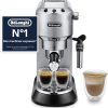 De'Longhi Dedica Style EC685.M, Machine à Expresso avec Buse à Mousse de Lait Professionnelle, Seulement 15 cm de Large, Réservoir de 1 L, Boîtier en Métal, Compatible avec les Dosettes E.S.E, Métal