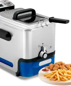 Tefal Oleo Clean Friteuse semi-professionnelle 3,5 L, 2300 W, Jusqu'à 6 pers, Filtration automatique de l'huile, Minuteur digital, Hublot de contrôle, Thermostat, Boite de stockage d'huile FR804015