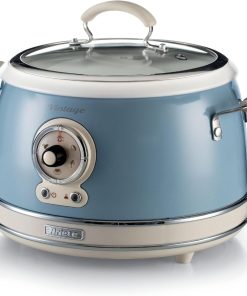 Ariete 2904, Cuiseur à Riz, Cuiseur à Riz Mijoteuse, Cuisson à la Vapeur, Ligne Vintage, 3,5 L, Revêtement Céramique Anti-Adhésif, 650 W, Celeste